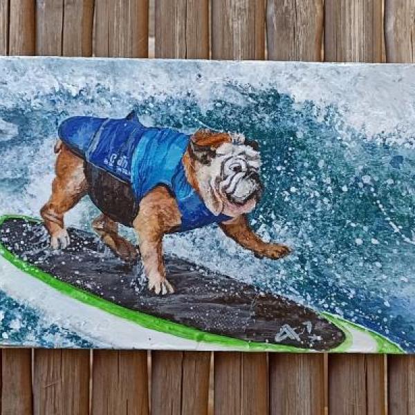 Surfing dog, Treibholz v. Samos